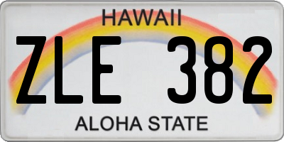 HI license plate ZLE382