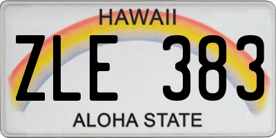 HI license plate ZLE383