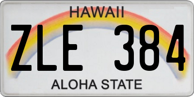 HI license plate ZLE384