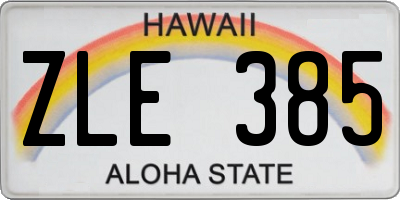 HI license plate ZLE385