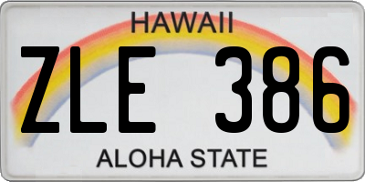 HI license plate ZLE386
