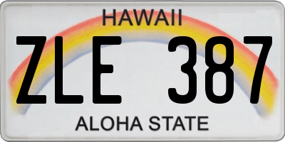 HI license plate ZLE387