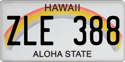 HI license plate ZLE388
