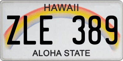 HI license plate ZLE389