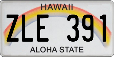 HI license plate ZLE391