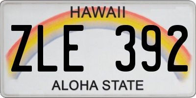 HI license plate ZLE392