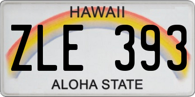 HI license plate ZLE393