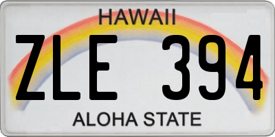 HI license plate ZLE394