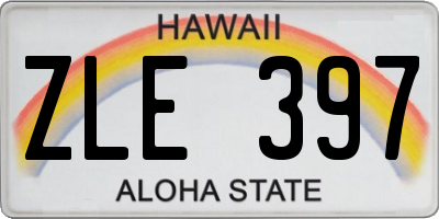 HI license plate ZLE397