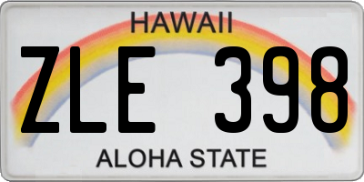 HI license plate ZLE398