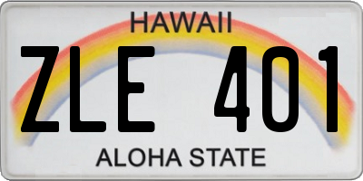 HI license plate ZLE401