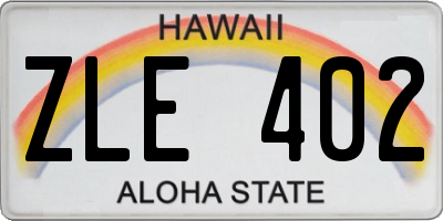 HI license plate ZLE402
