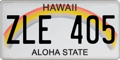 HI license plate ZLE405