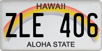 HI license plate ZLE406