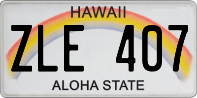 HI license plate ZLE407