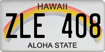 HI license plate ZLE408