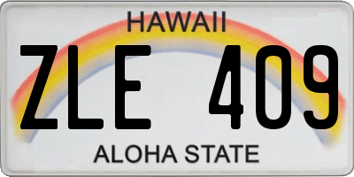 HI license plate ZLE409