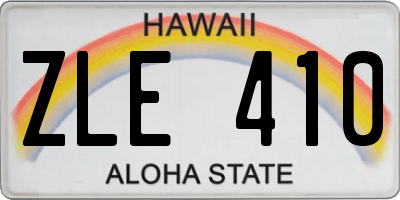 HI license plate ZLE410