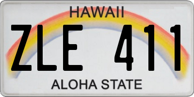 HI license plate ZLE411