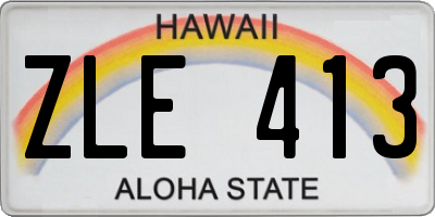 HI license plate ZLE413