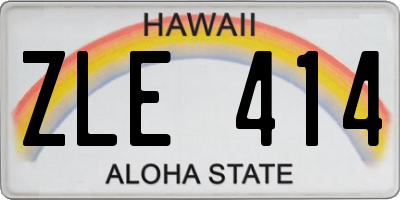 HI license plate ZLE414