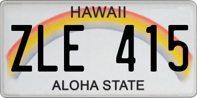 HI license plate ZLE415