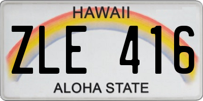 HI license plate ZLE416