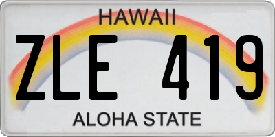 HI license plate ZLE419