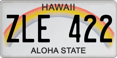 HI license plate ZLE422