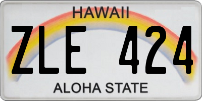 HI license plate ZLE424