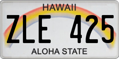 HI license plate ZLE425