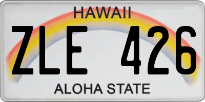 HI license plate ZLE426
