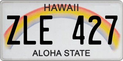 HI license plate ZLE427