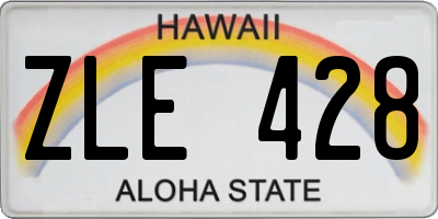 HI license plate ZLE428