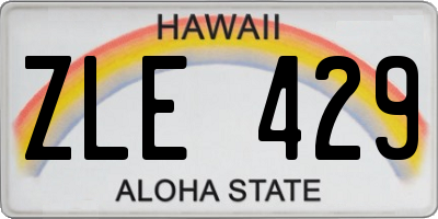 HI license plate ZLE429