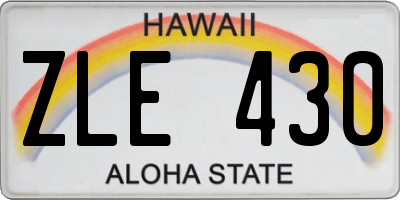 HI license plate ZLE430