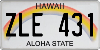 HI license plate ZLE431