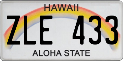 HI license plate ZLE433