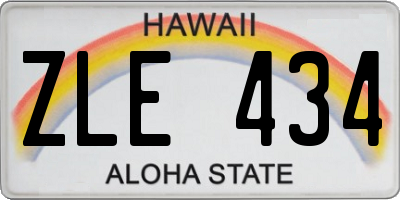 HI license plate ZLE434