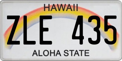HI license plate ZLE435