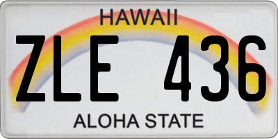 HI license plate ZLE436