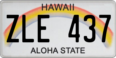 HI license plate ZLE437