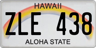 HI license plate ZLE438