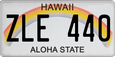 HI license plate ZLE440