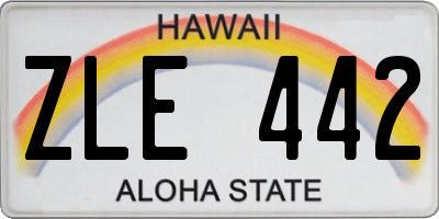 HI license plate ZLE442