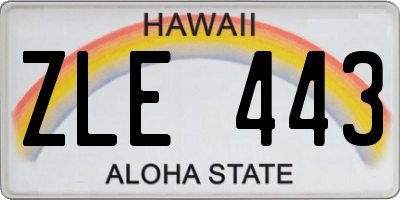 HI license plate ZLE443