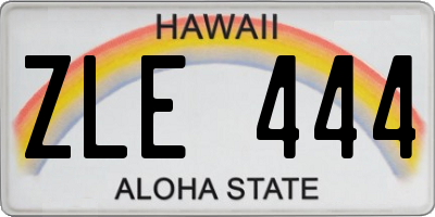 HI license plate ZLE444