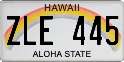 HI license plate ZLE445
