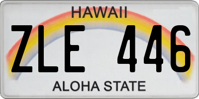 HI license plate ZLE446