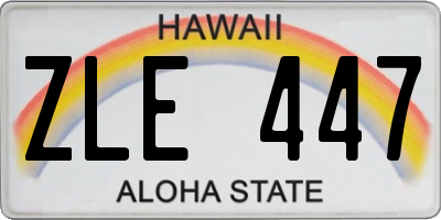HI license plate ZLE447